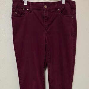Chico's burgundy colored Jeggings, size 00 (extra small, 2-4)